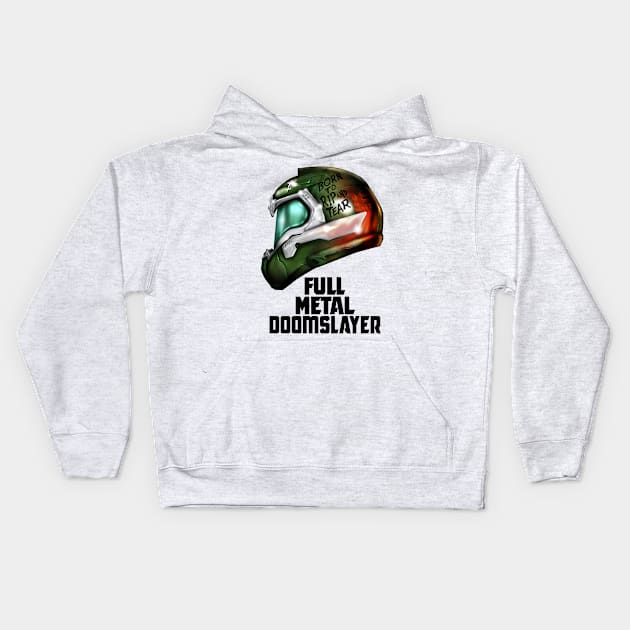 Full Metal Doomslayer v2 Kids Hoodie by demonigote